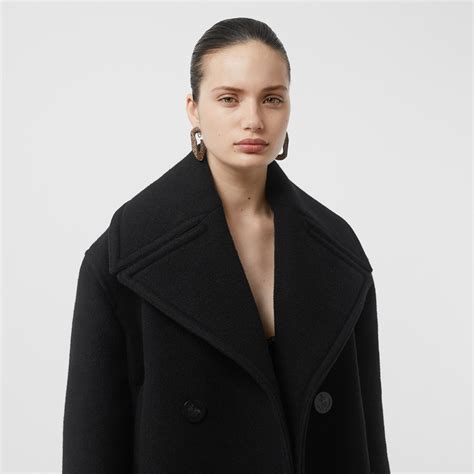 black burberry womens pea coat bell sleeves|Burberry Pea Coat .